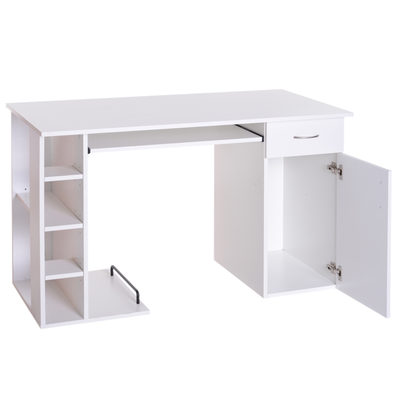 HOMCOM Mesa de Ordenador PC Escritorio Estudio y Trabajo 120x60x74 cm Blanco