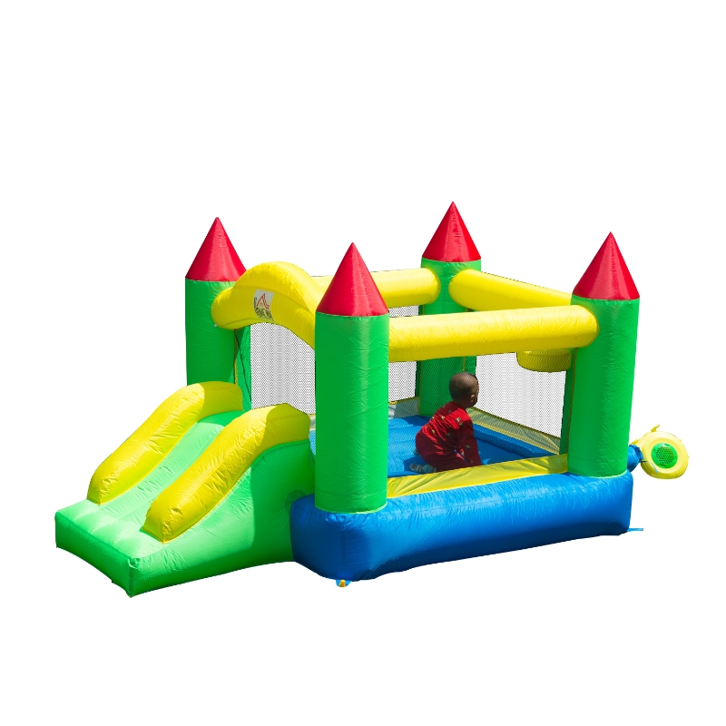 HOMCOM Castillo Hinchable con Tobogán Cama de Salto para Niños de +3 Años Incluye Inflador y Bolsa de Transporte Interior y Exterior 300x180x160 cm Multicolor