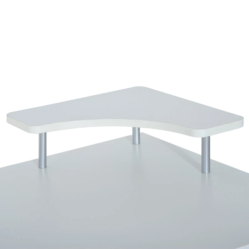 HOMCOM Mesa de Ordenador PC Escritorio de Hogar para Estudiar Jugar Deberes Trabajar de MDF 120x55x85cm Blanco