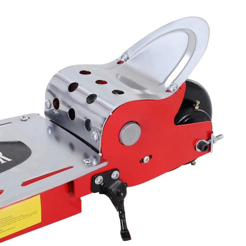 HOMCOM Patinete Eléctrico Niño Scooter Plegable Rojo Patinete Eléctrico Scooter Plegable con Manillar y tipo Monopatín con Freno y Caballete 120W Carga 50kg 81.5x37x96cm (Rojo)