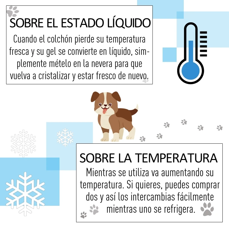 PawHut Alfombrillas de Enfriamiento para Mascotas Gel de Refrigeración para Perros y Gatos Baja Temperatura 2-6 Horas Fácil de Guardar Alta Comodidad 90x60x1cm Azul