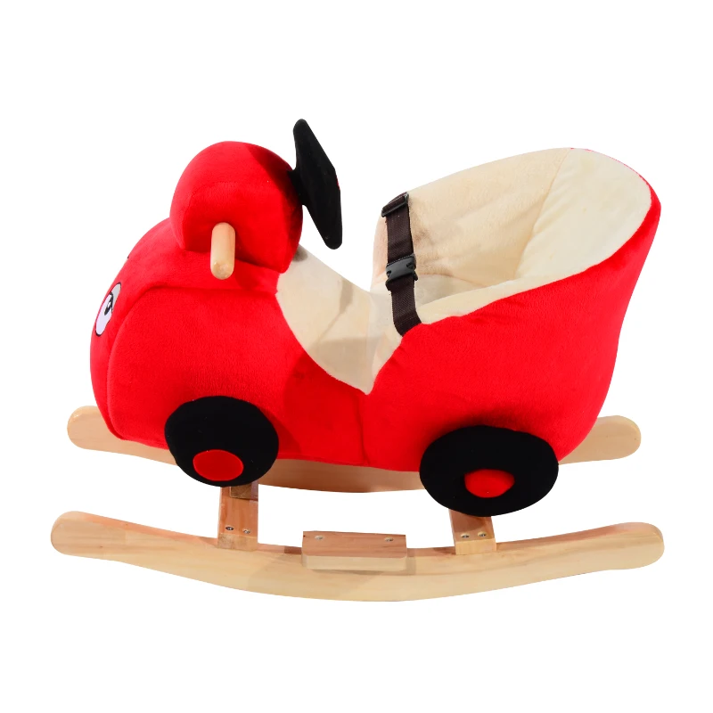 HOMCOM Balancin Bebe + 32 Canciones Coche de Peluche Balancines Bebes Cinturon de Seguridad