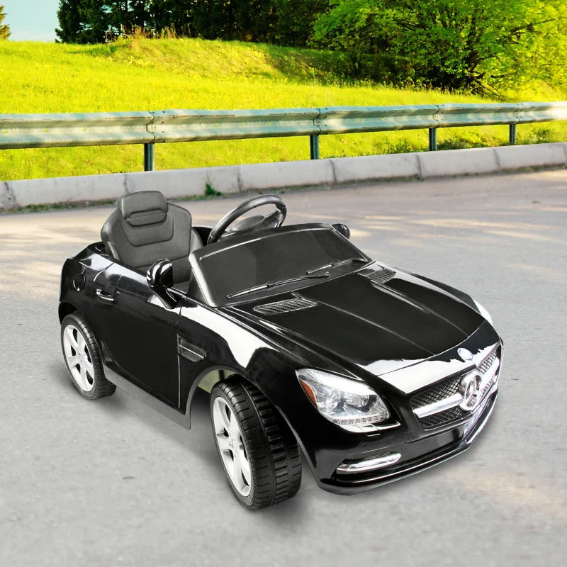 Coche Eléctrico Bateria 6V con Mando Control Remoto para Padres y Conexion MP3 Llaves encendido Luces de Faros y Claxon Mercedes Benz 81200 Color Negro Automóviles Infantiles para Niños