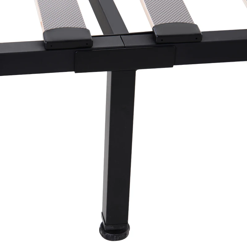 HOMCOM Somier de Láminas Individual Estructura Metálica Estable 6 Patas Carga 150kg 190x90cm Altura de Pata 25cm