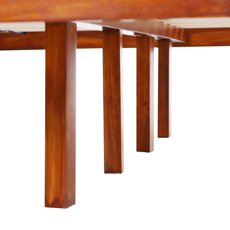 HOMCOM Marco de Cama Doble de Madera de Pino para Dormitorio Cama de Metal Estructura Carga 250kg 139.3x195.5cm