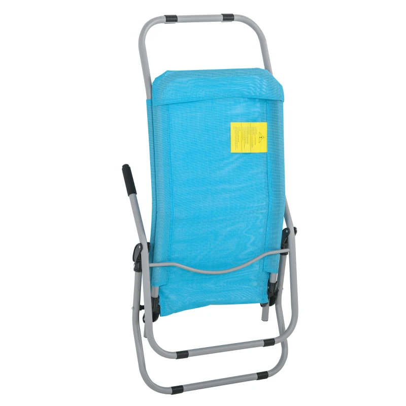 Outsunny Set de 2 Tumbonas Plegables con Respaldo Reclinable Marco de Metal Textilene para Jardín Patio Terraza 140x55x93 cm Azul