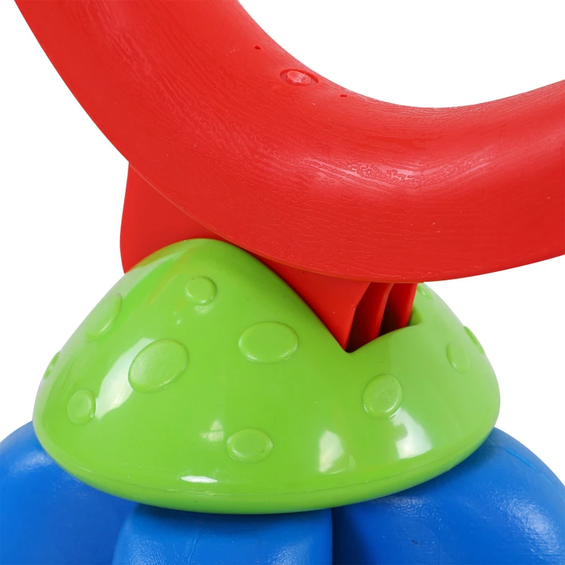 Columpio Balancín Sube y Baja Giratorio 360° para Exteriores 126x39.5x66 cm Carga 25kg Cada Asiento Naranja Verde Azul