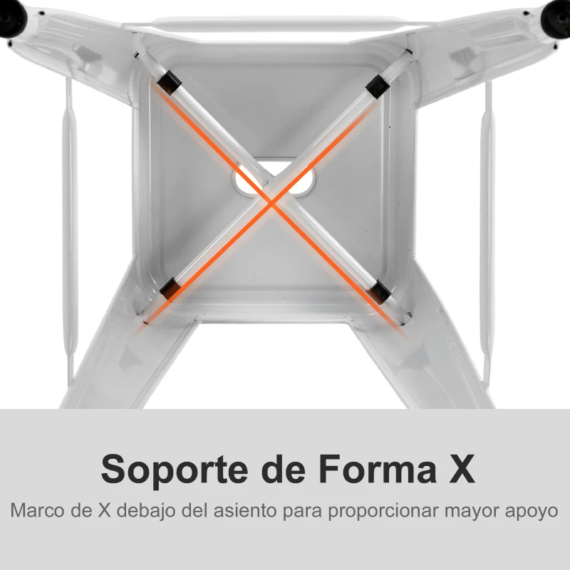 HOMCOM Conjunto de 4 Taburetes de Bar Estilo Industrial Apilables y con Reposapiés Aptos para Interiores y Exteriores 43x43x76 cm Carga Hasta 120kg Color Blanco