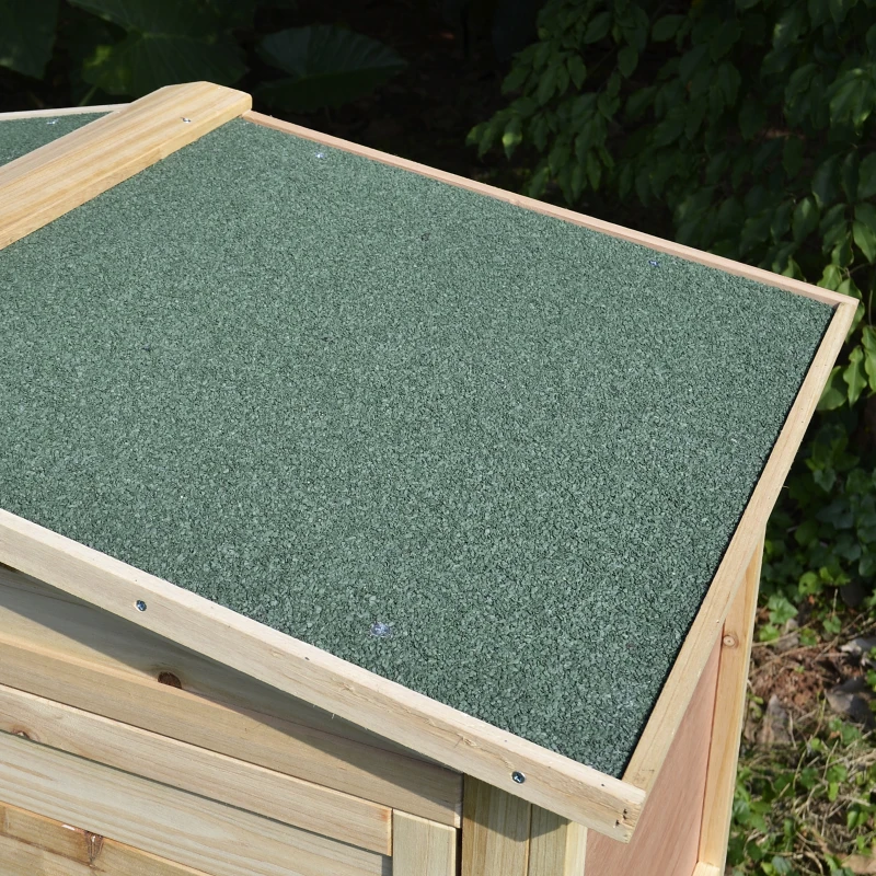 PawHut Conejera de Exterior de 2 Niveles Jaula para Conejos con Rampa Tobogán Techo Resistente al Agua Ventanas para Buena Ventilación del Aire 98x54x100 cm