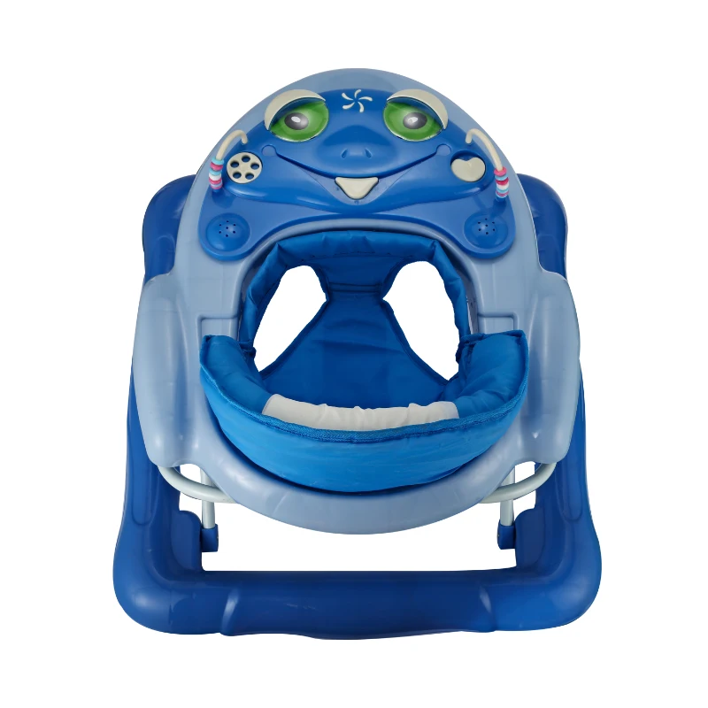 HOMCOM Andador para Bebés Plegable con Freno Andador Bebé Coche con Juguetes y Varilla de Empuje Ajuste de Altura y Caja de Musica 70x65x55cm