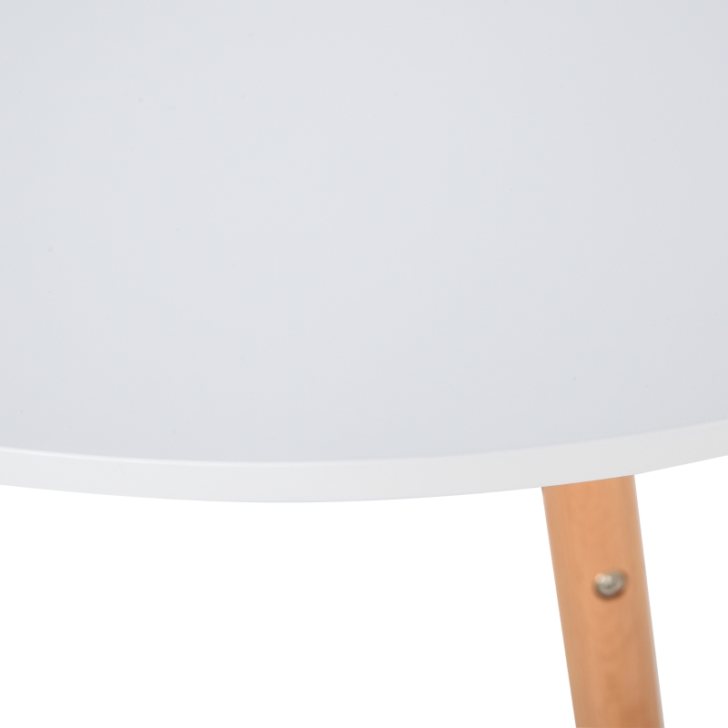 HOMCOM MDF Round Nordic Dining Table White/Brown