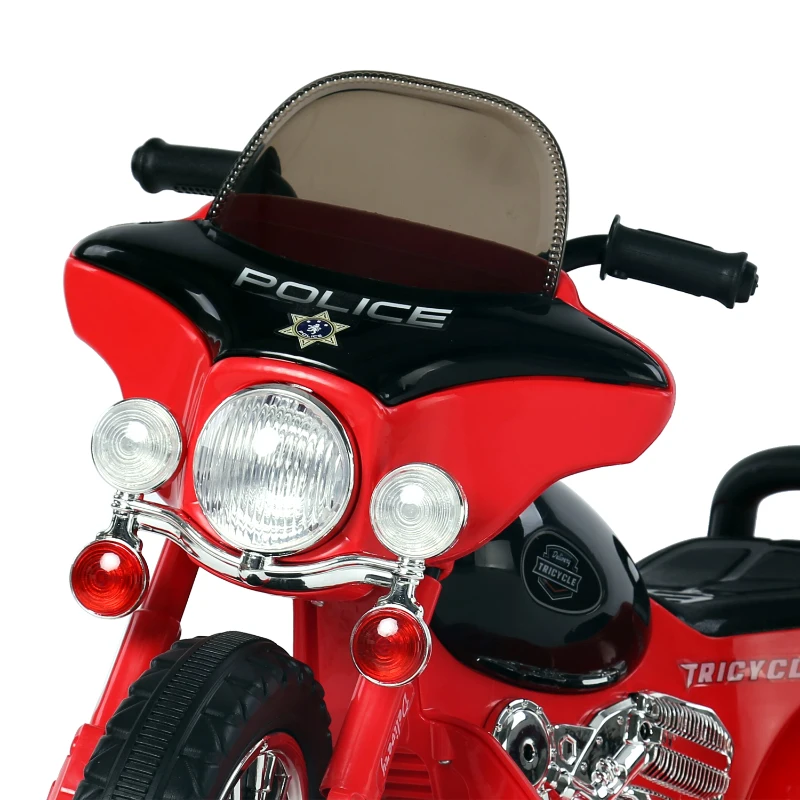 Moto Eléctrica Infantil Coche Triciclo Correpasillos a Batería Niños 18-36 Meses 6V Metal + PP 80x43x54.5cm Rojo