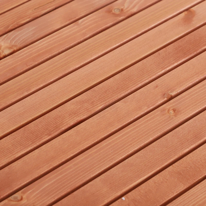 Outsunny Mesa Auxiliar para Jardín con 2 estantes de Madera Mesitas de Café Mesa Lateral para Sofá Salón Dormitorio 50x50x60 cm