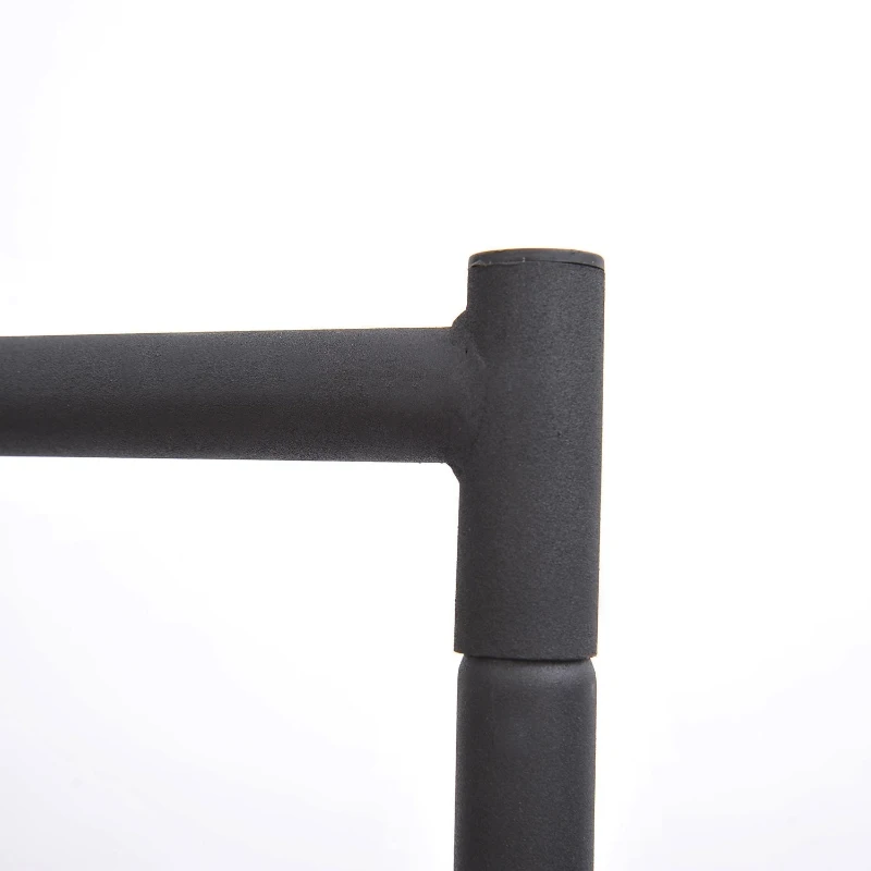 HOMCOM Colgador de ropa Perchero de Pie Organizador Armarios con Ruedas  Ideal para ropa, perchas y abrigos 180x60x170 cm Hierro Negro
