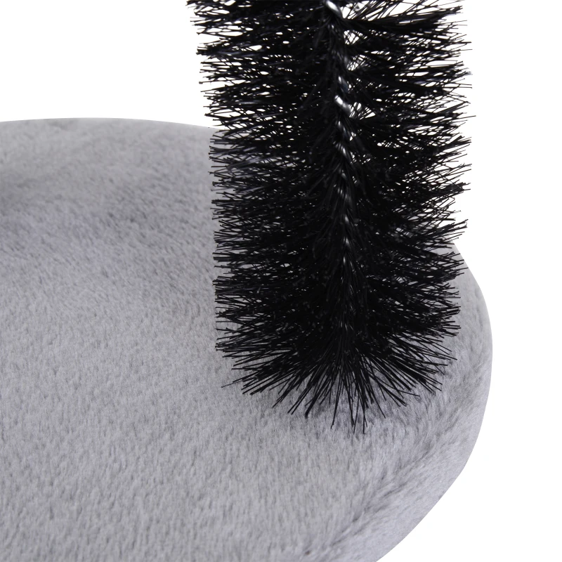 PawHut Columna de Arañazo de Gatos Marco de Escalada de Gato Columna Juguete de Rascado de Gatos con 2 Bolas Pompón de Felpa y Sisal 48x30x52cm