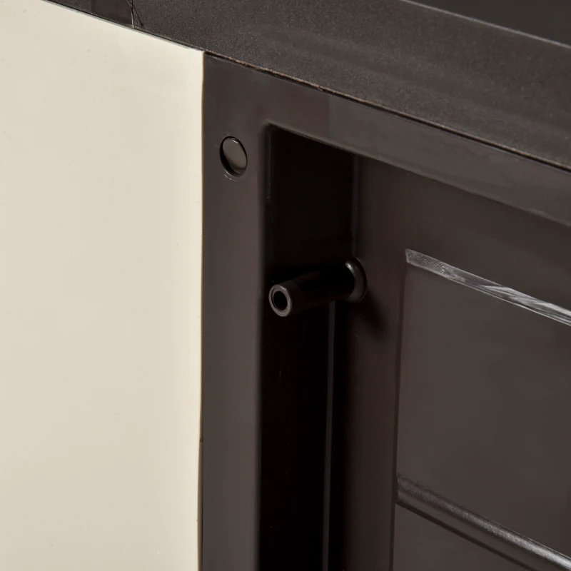 Outsunny Armario de Jardín Cobertizo de Herramientas para Exterior con Doble Puertas Estante Ajustable de 4 Niveles 65x37x91,4 cm Beige