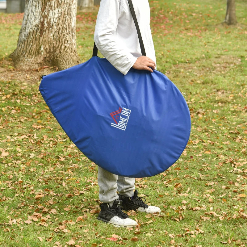 HOMCOM Set de 2 Porterías de Fútbol Diseño POP-UP Redes de Fútbol Plegable Portátil con Bolsa de Transporte para Niños Fácil Montaje 120x84x85 cm Azul