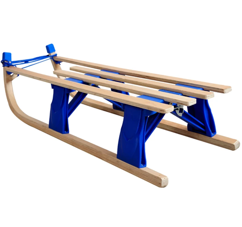 Trineo plegable 110cm madera de haya y acero carga max. 80 kg nieve esqui