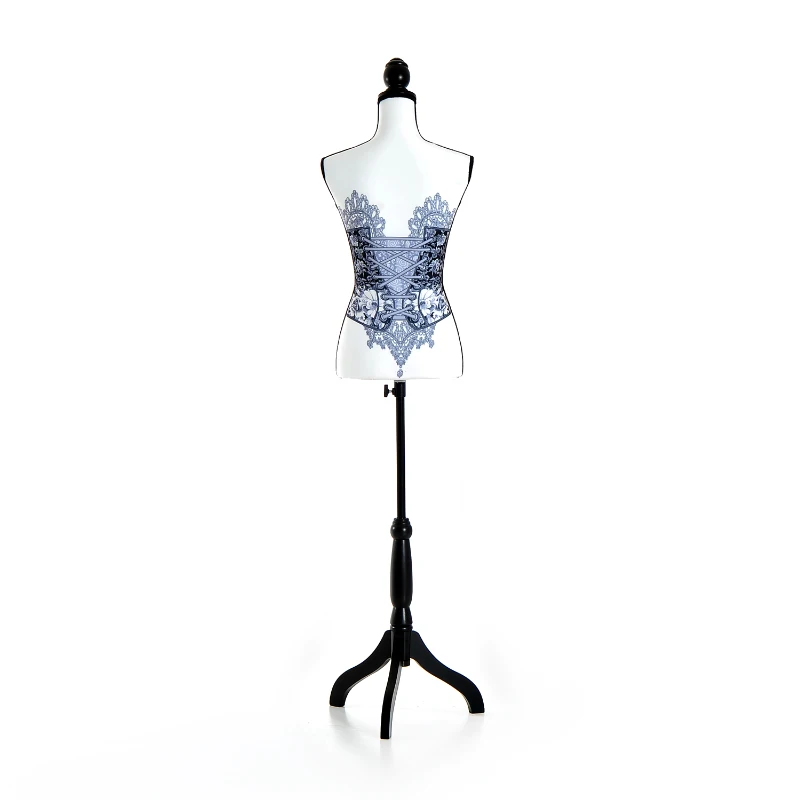 HomCom® Maniquí Femenino de Costura Busto de Señora Altura Ajustable a 130-168cm