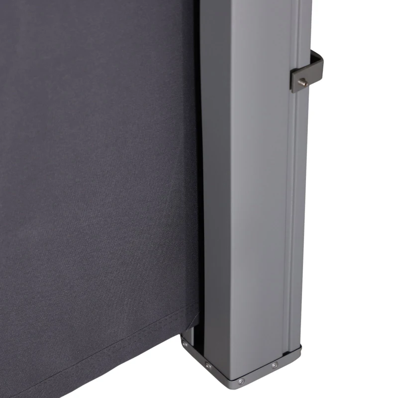 Outsunny Pantalla de Toldo Lateral Retráctil 300x180cm para Terraza Patio o Jardín de Mampara de Privacidad para Exterior Plegable Gris
