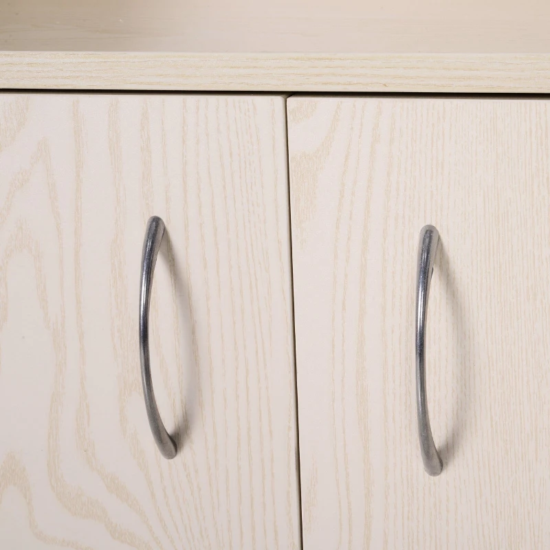 Aparador Auxiliar Bajo de Cocina Mueble Auxiliar para Microondas con 4 Ruedas (2 con frenos ) Armario para Almacenaje con 2 Puertas 60.4x40.3x97cm