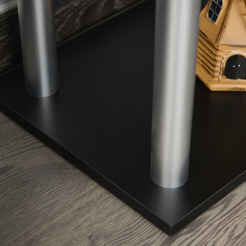 HOMCOM Escritorio de Esquina en Forma de L Mesa de Ordenador con Estantes de 3 Niveles de Almacenaje para Oficina o Estudio 120x80x97 cm Negro