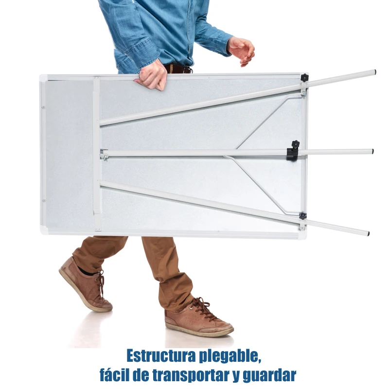 Vinsetto Pizarra Magnética Blanca + Caballete Trípode Marco Aluminio Rotafolio con Bandeja Bloque Altura Ajustable Estructura Plegable 70.5x100.5cm