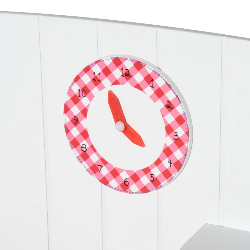 HOMCOM Cocina de Juguete Grande de Madera tipo Juego de Imitación con Accesorios para Niños +3 Años 70x30x88cm