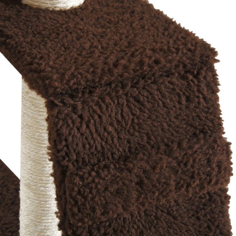 PawHut Rascador para Gatos Árbol Rascador Grande Centro de Actividad Plataformas Escalera Hamaca Caseta Ratón de Juguete 73x58x150cm Sisal Natural