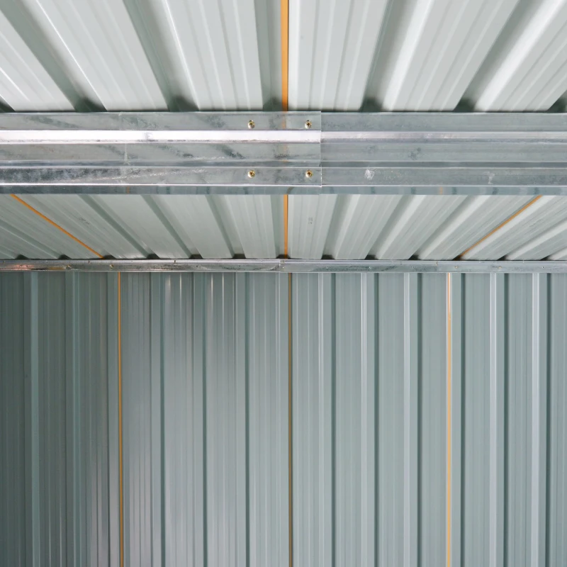 Outsunny Caseta de Jardín Exterior 3,6 m² 236x174x190 cm Cobertizo de Jardín Exterior con 2 Puertas Correderas Techo Inclinado y 4 Ventanas para Patio Terraza Amarillo Mostaza