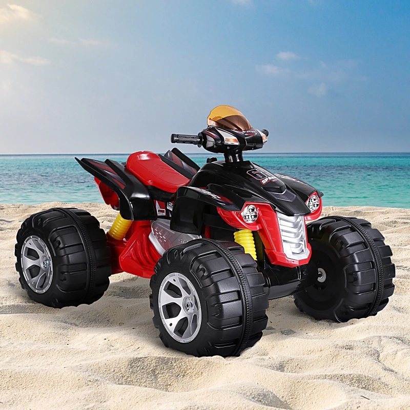 HOMCOM Quad Eléctrico Infantil Coche Eléctrico Cuatrimoto Niño Batería 12V Con Altavoces y Música Carga 40kg