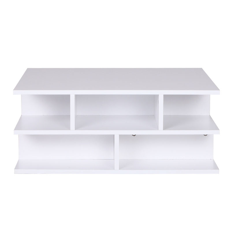 HOMCOM Mesa de Centro con Estante Inferior para Almacenamiento Mesa de Café Té 3 Niveles Mesa de Centro con Revistero Incorporado para Salón Dormitorio 70x70x29cm