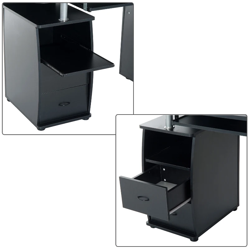 HOMCOM Mesa de Ordenador PC Escritorio de Hogar para Estudiar Jugar Deberes Trabajar de MDF 120x55x85cm Negro