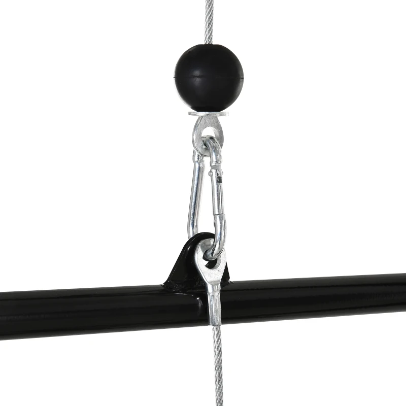HOMCOM Máquina de Musculación Estación de Entrenamiento con Polea y Asiento Regulable para Gimnasio Hogar Oficina 103x120x180cm Negro