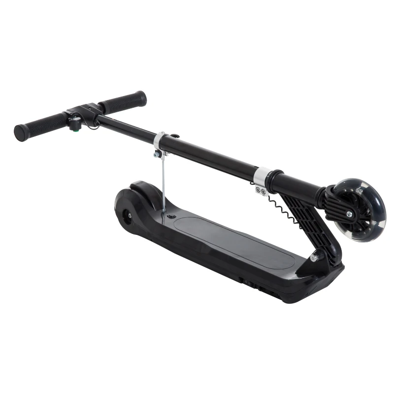 HOMCOM Patinete Eléctrico Niño 7-14 Años Scooter Manopatín Niño con Manillar Ajustable Plegable con Doble Freno Carga 45kg 70x34x70-84cm Estructura Aluminio Negro