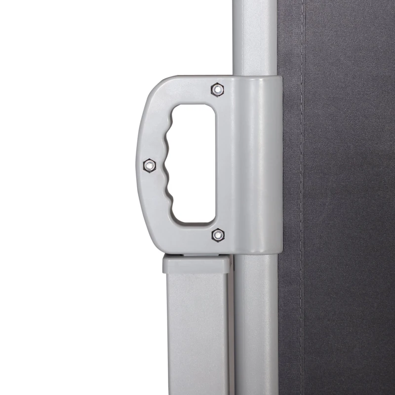Outsunny Pantalla de Toldo Lateral Retráctil 300x180cm para Terraza Patio o Jardín de Mampara de Privacidad para Exterior Plegable Gris