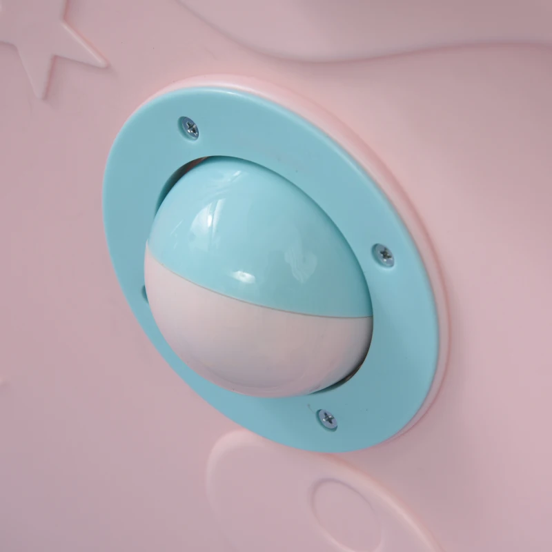 HOMCOM Parque Infantil Redondo Corralito de Seguridad para Bebé Cuna con Alfombra de Suelo Juguetes Divertidos Doble Cerradura Altura 65,5 cm Rosa y Azul