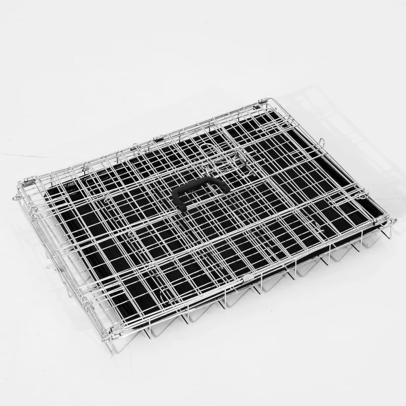 PawHut Transportin Plateado ABS y Acero 122x77x82cm