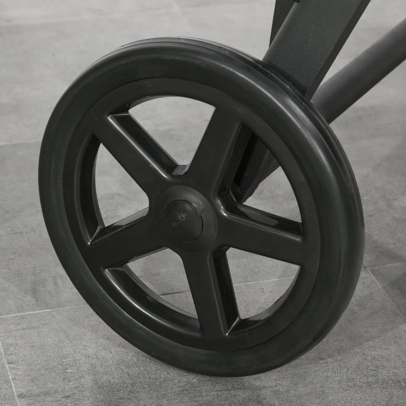 Outsunny Tumbona de Jardín de Ratán 192x74x55 cm con Respaldo Reclinable en 7 Posiciones Reposabrazos y Ruedas Marco de Aluminio para Patio Terraza Balcón Negro