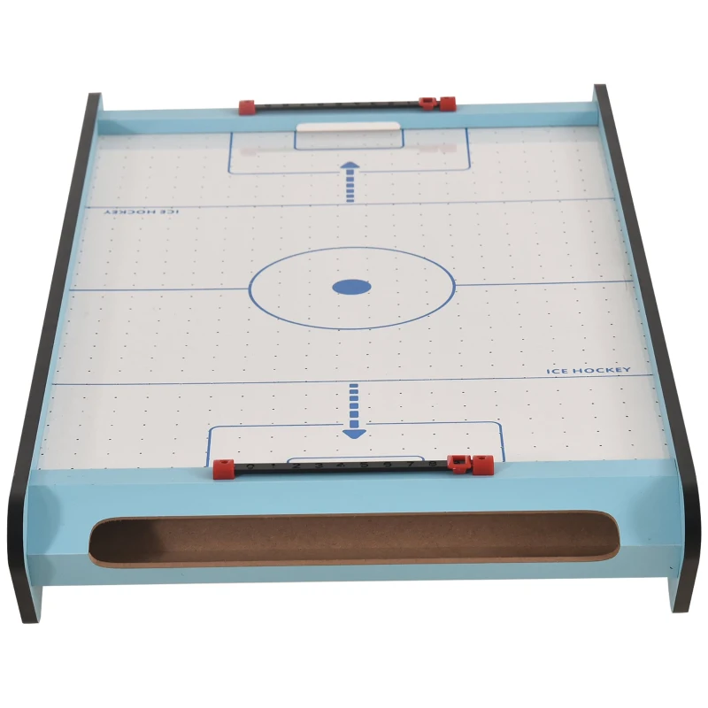 HOMCOM Mini Mesa de Hockey de Aire Juego de Hockey sobre Hielo con Ventilador para Fiesta Doméstico Portátil y Divertido Mayores de 8 Años 72,5x40x10,5 cm Azul