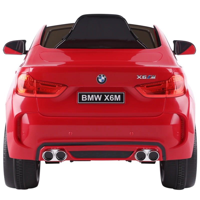HOMCOM Coche Eléctrico para Niño BMW X6M 3 Años+ con Mando a Distancia Con Música y Luces Doble Apertura de Puerta Batería 6V Carga 30kg 116×74×60cm