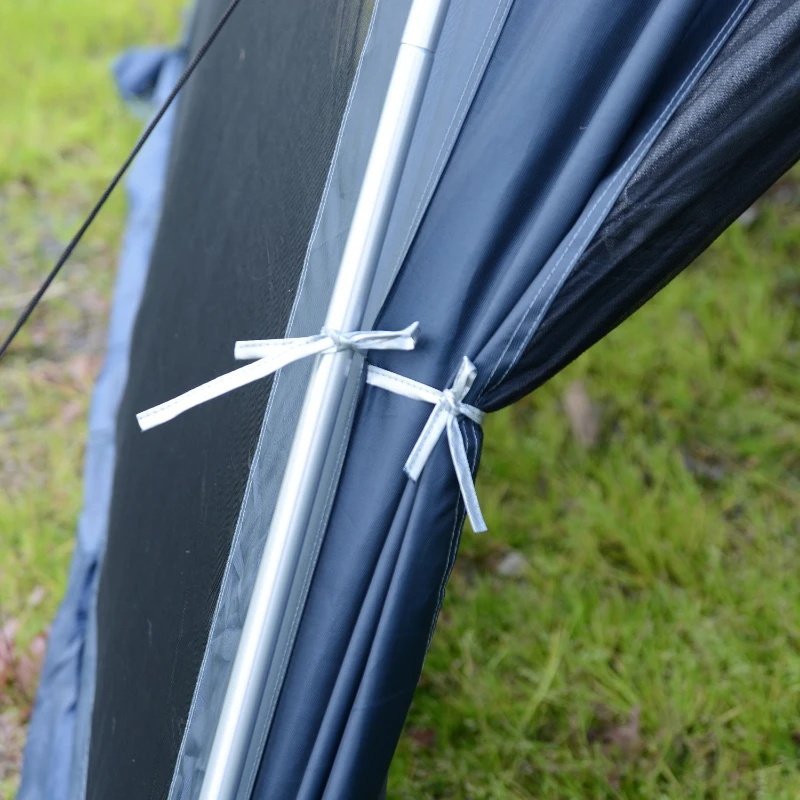 Outsunny Carpa tipo Avancé Plegable para Camping - Azul Oscuro - Tela Oxford 210D - 365x365x220cm