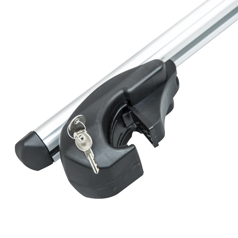HOMCOM Baca barras de techo aluminio Portaequipajes Adaptable hasta 120cm coche bici ski equipaje