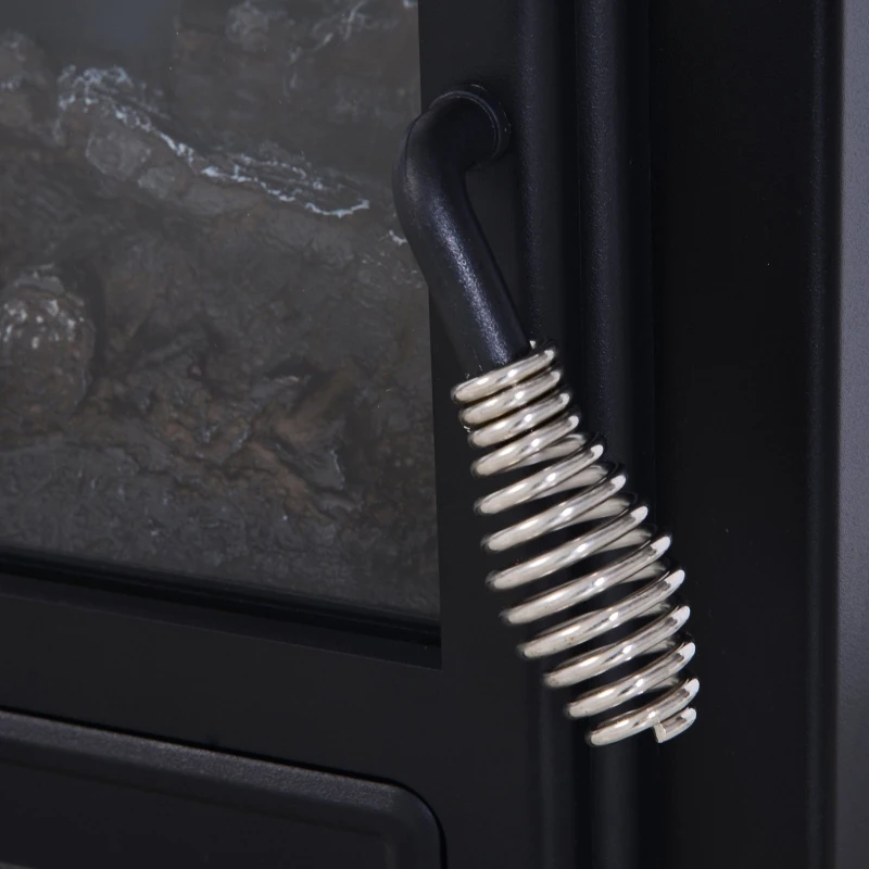 HOMCOM Chimenea Eléctrica de Pie Movible y Decorativo Calefactor Estufa 975/1950W Llama LED con Termostato 41x25.4x52cm