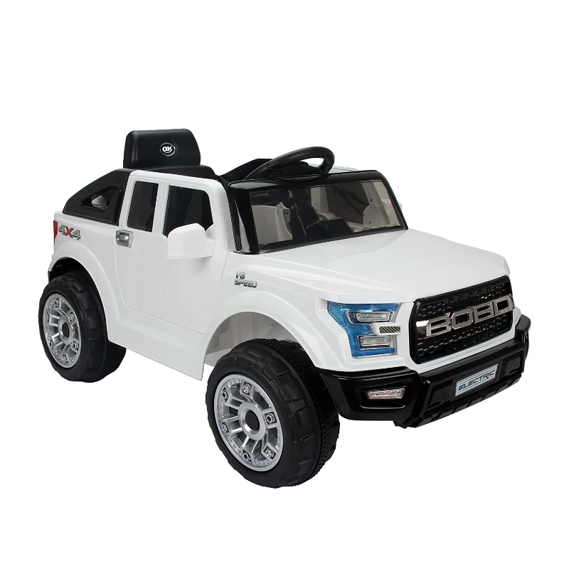 HOMCOM Coche Eléctrico para Niños 3+ Años Vehículo Todoterreno Infantil con Luces y Música 111x63x57cm Blanco