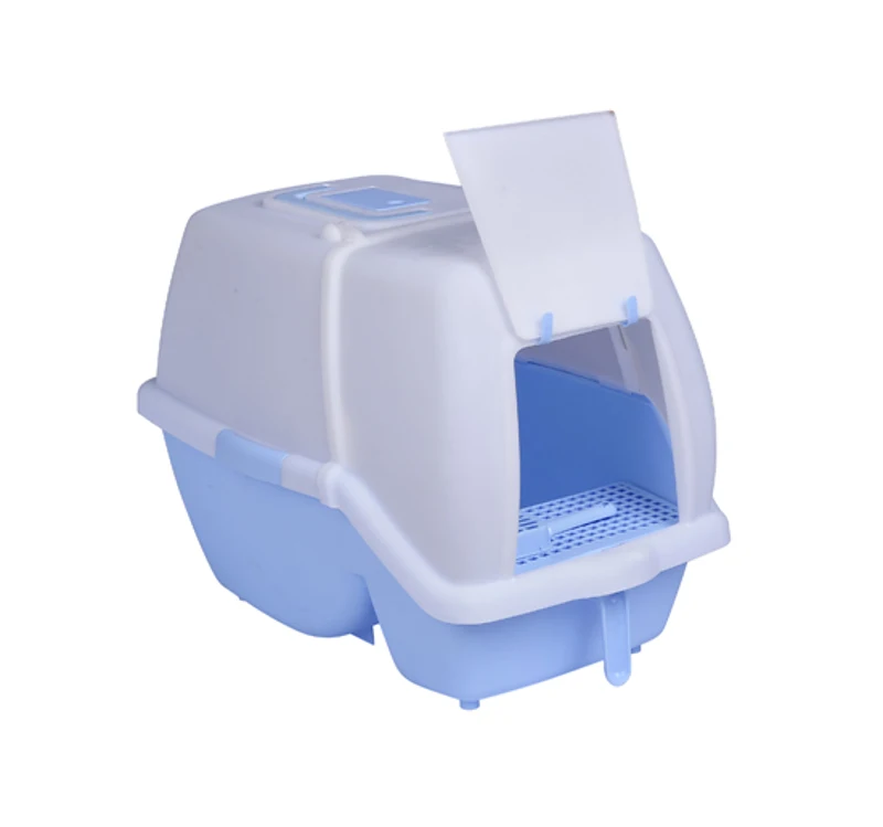 Arenero Gatos 63x45x45 cm Caja de Arena para Gatos con Filtro y Pala Incluida