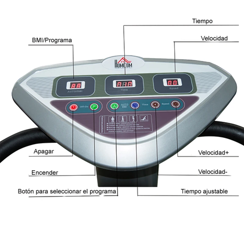Plataforma Vibratoria 1000W Maquina Gimnasia + Plato de Vibración LCD BMI