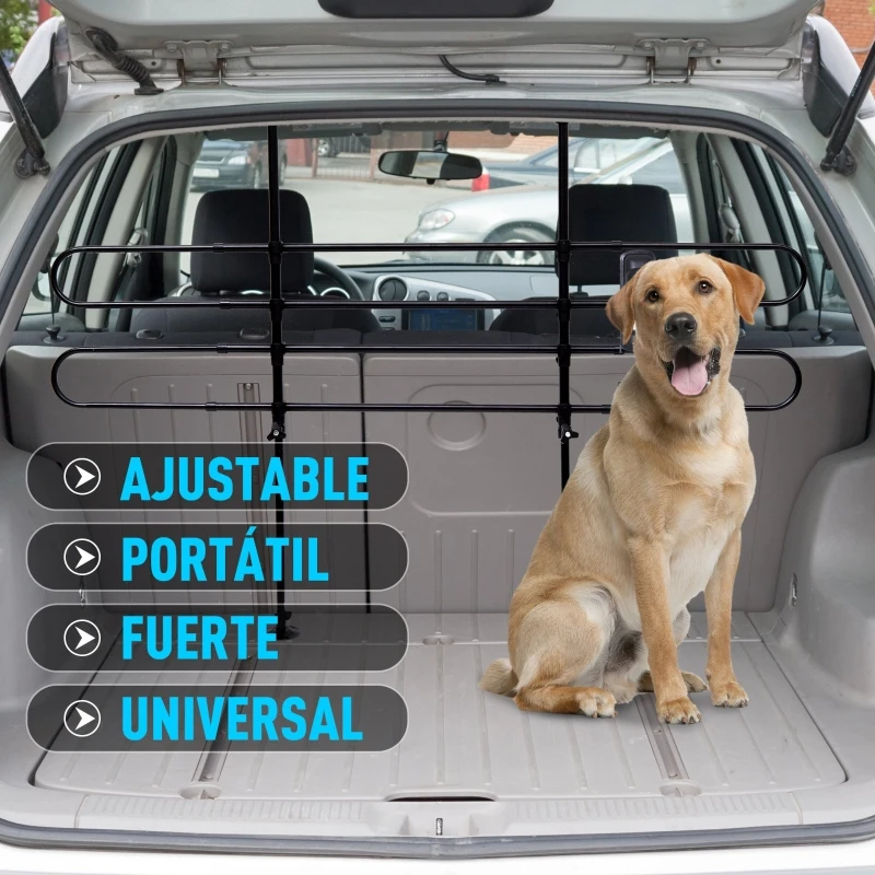 PawHut Barrera Proteccion Perro Reja Seguridad Acero Medida Universal Maletero Coche Perros