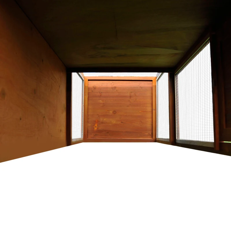 PawHut® Conejera de Exterior Casa para Animales 215x63x100cm Madera