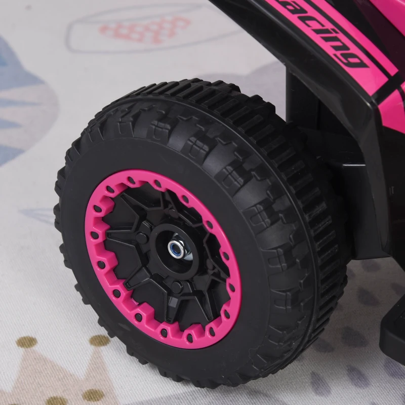 HOMCOM Quad Eléctrico ATV Cuatrimoto con Faros Música y Caja de Almacenaje para Niños de +18 Meses Batería 6V Recargable 78,5x40,5x46 cm